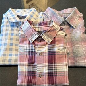 Hart Schaffner Marx Men's Plaid Button-Down Shirt - 3 Shirts #602